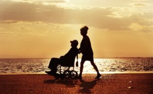 Beach walk with a Wheelchair